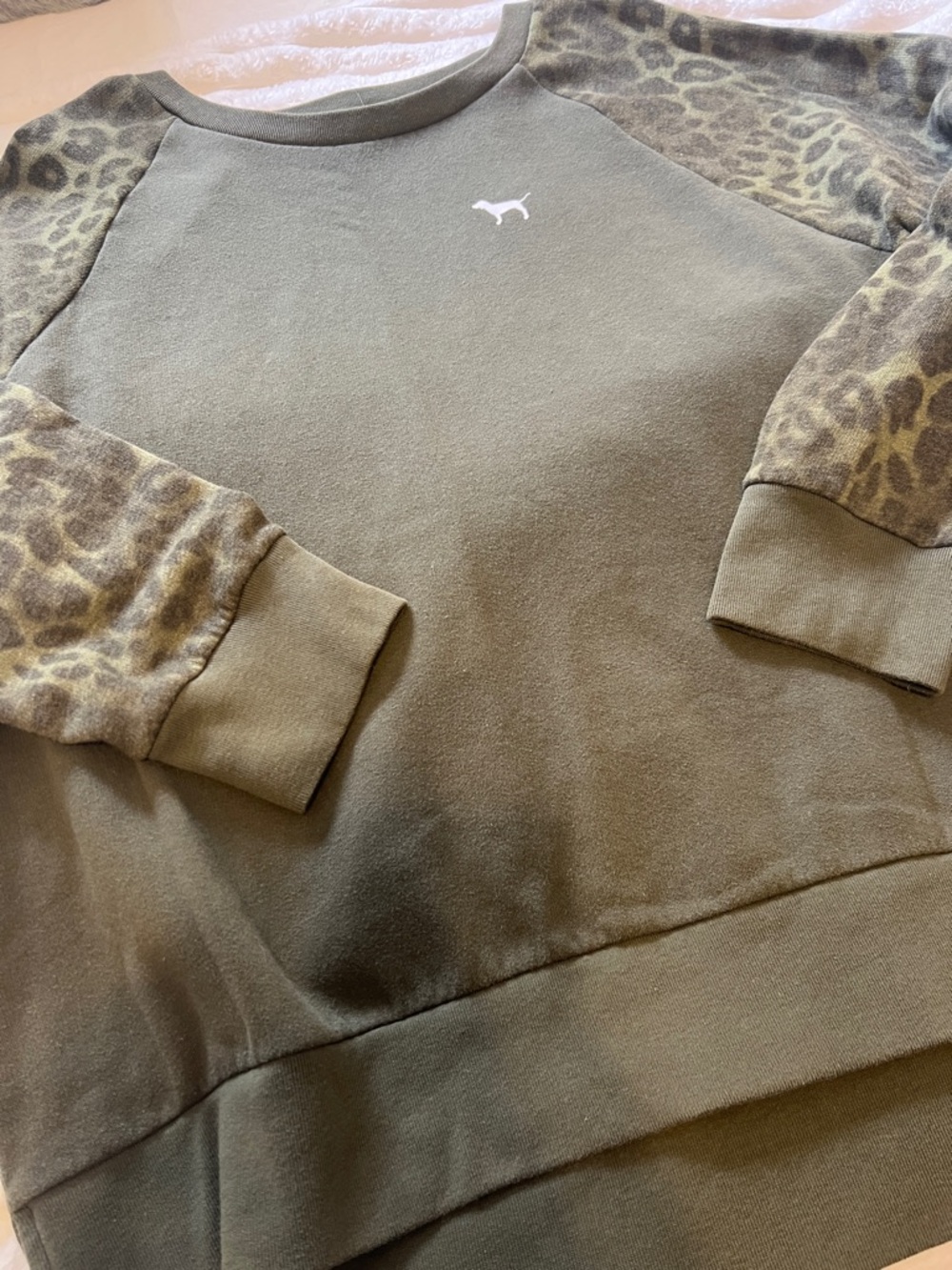 VS Olive Green / Leopard Sweater